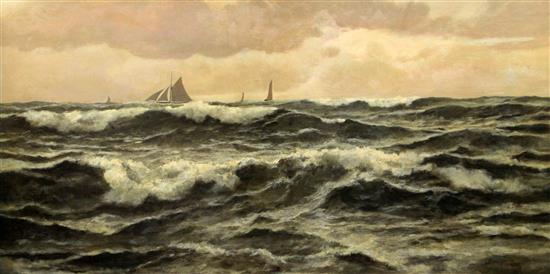 John Fraser (1858-1927) Off Folkestone 26 x 50in.